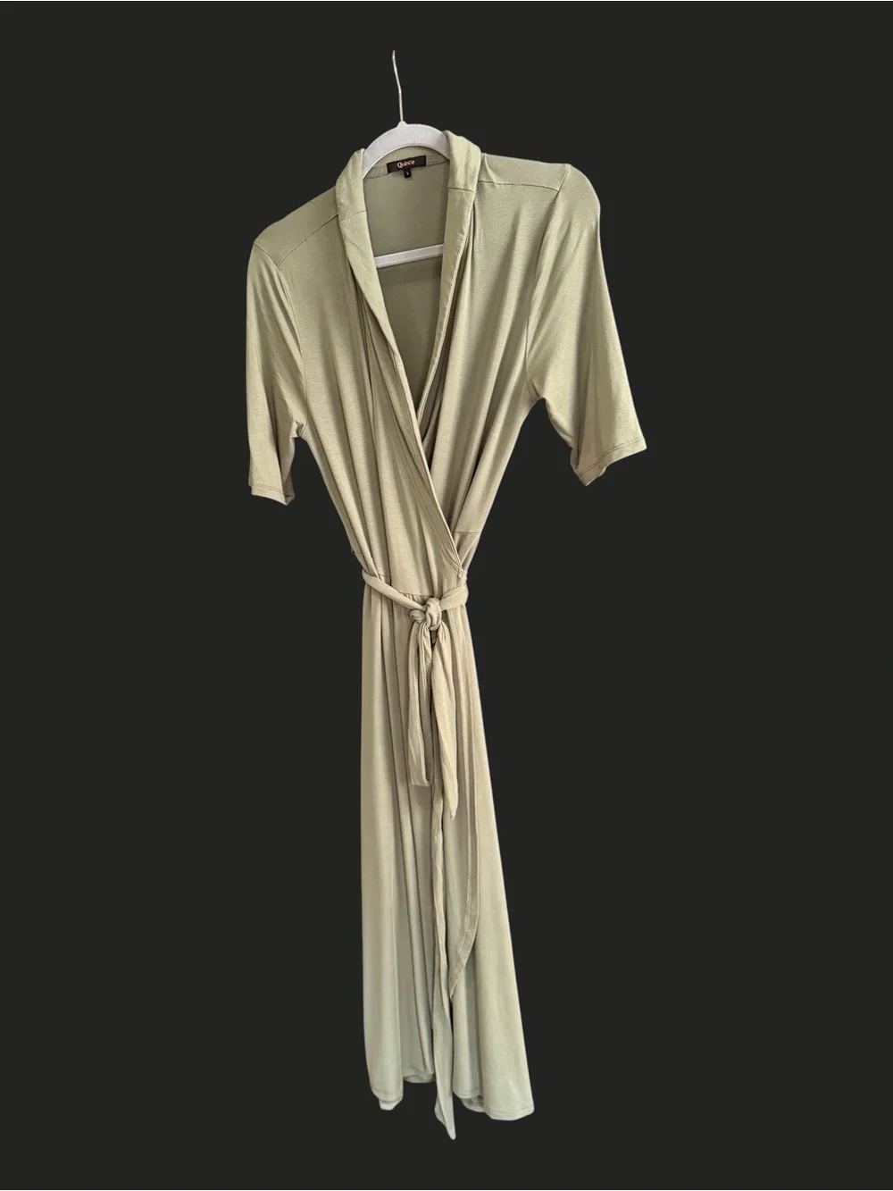 QUINCE Tencel Jersey Midi Wrap Dress Sage Green L - Picture 5 of 10